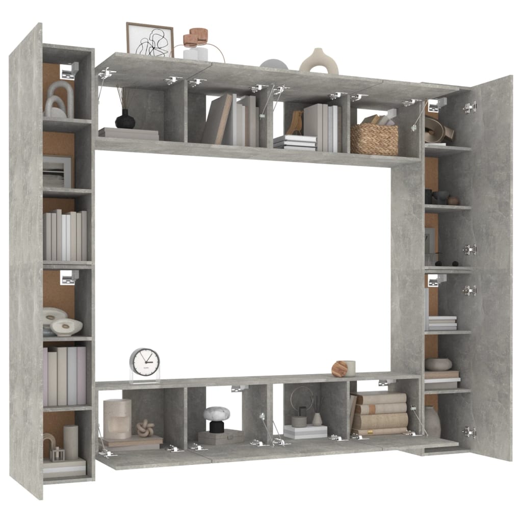 8 Piece Tv Cabinet Set Engineered Wood