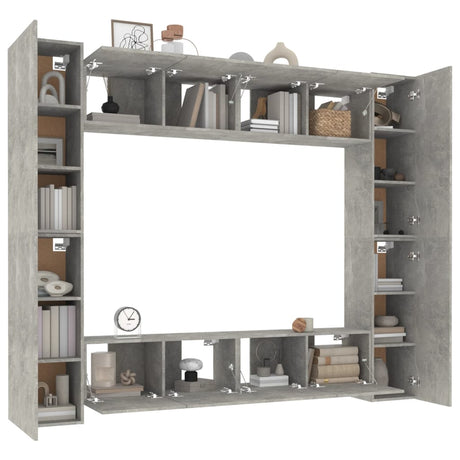 8 Piece Tv Cabinet Set Engineered Wood