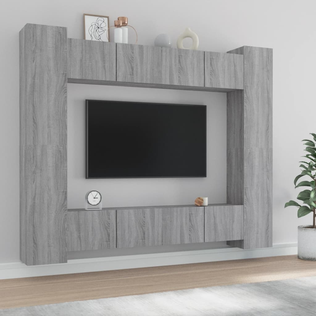 8 Piece Tv Cabinet Set Engineered Wood