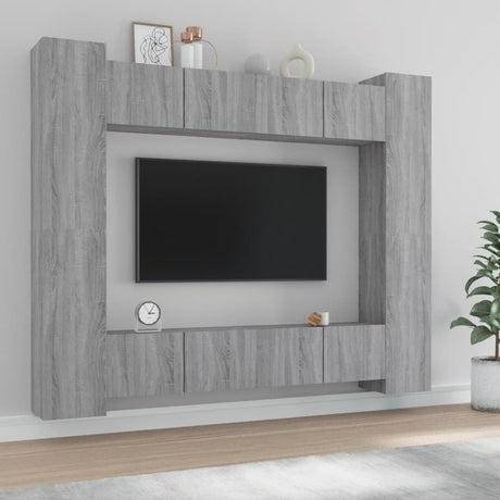 8 Piece Tv Cabinet Set Engineered Wood