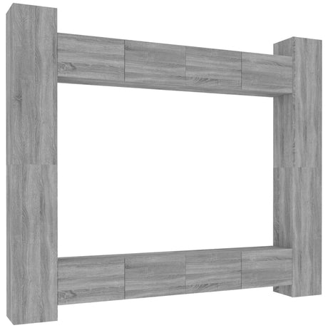 8 Piece Tv Cabinet Set Engineered Wood