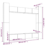 8 Piece Tv Cabinet Set Engineered Wood