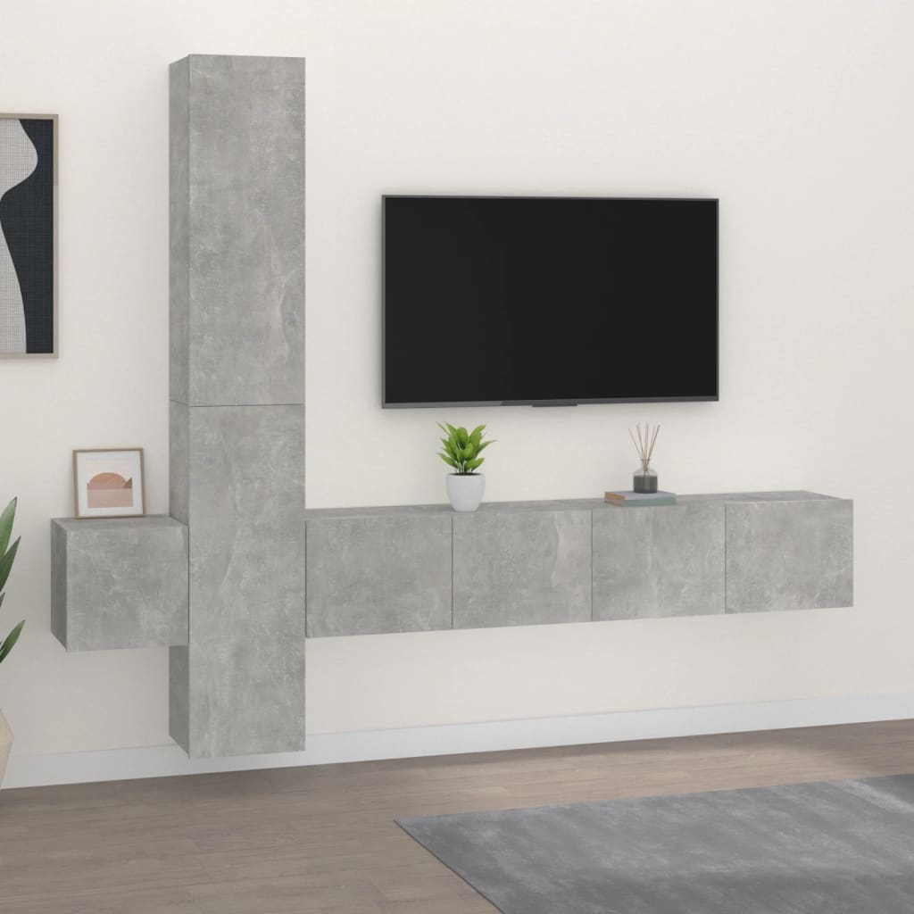 5 Piece Tv Cabinet Set Engineered Wood