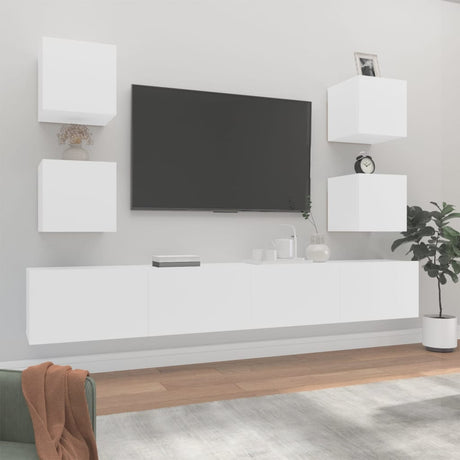6 Piece Tv Cabinet Set Engineered Wood