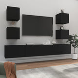 6 Piece Tv Cabinet Set Engineered Wood