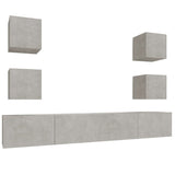 6 Piece Tv Cabinet Set Engineered Wood