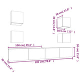 6 Piece Tv Cabinet Set Engineered Wood
