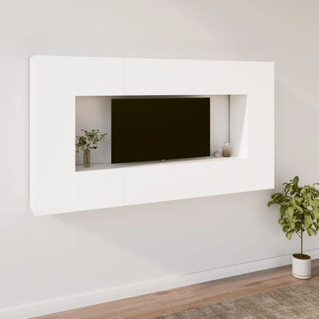 8 Piece Tv Cabinet Set Engineered Wood