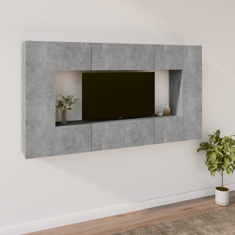 8 Piece Tv Cabinet Set Engineered Wood