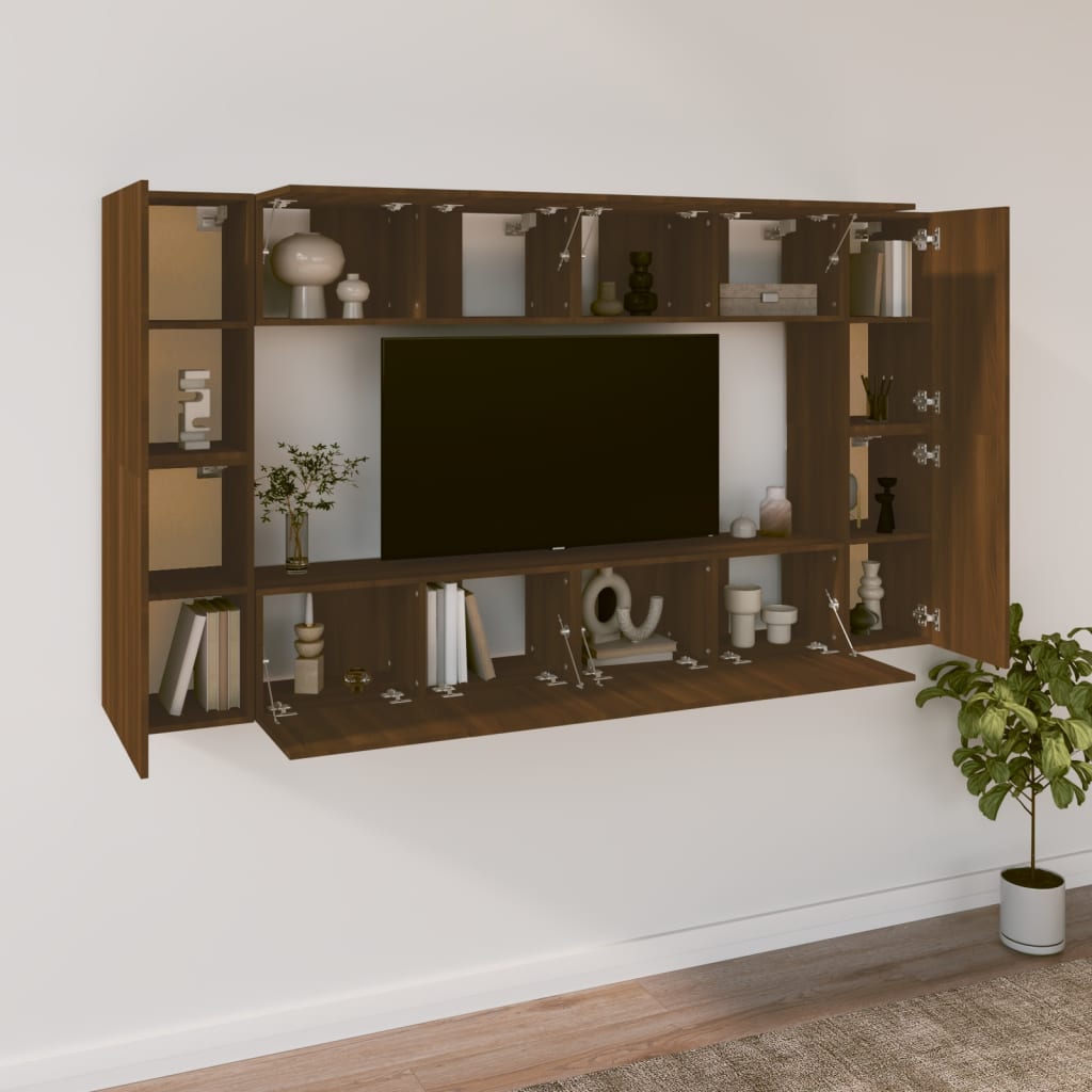 8 Piece Tv Cabinet Set Engineered Wood