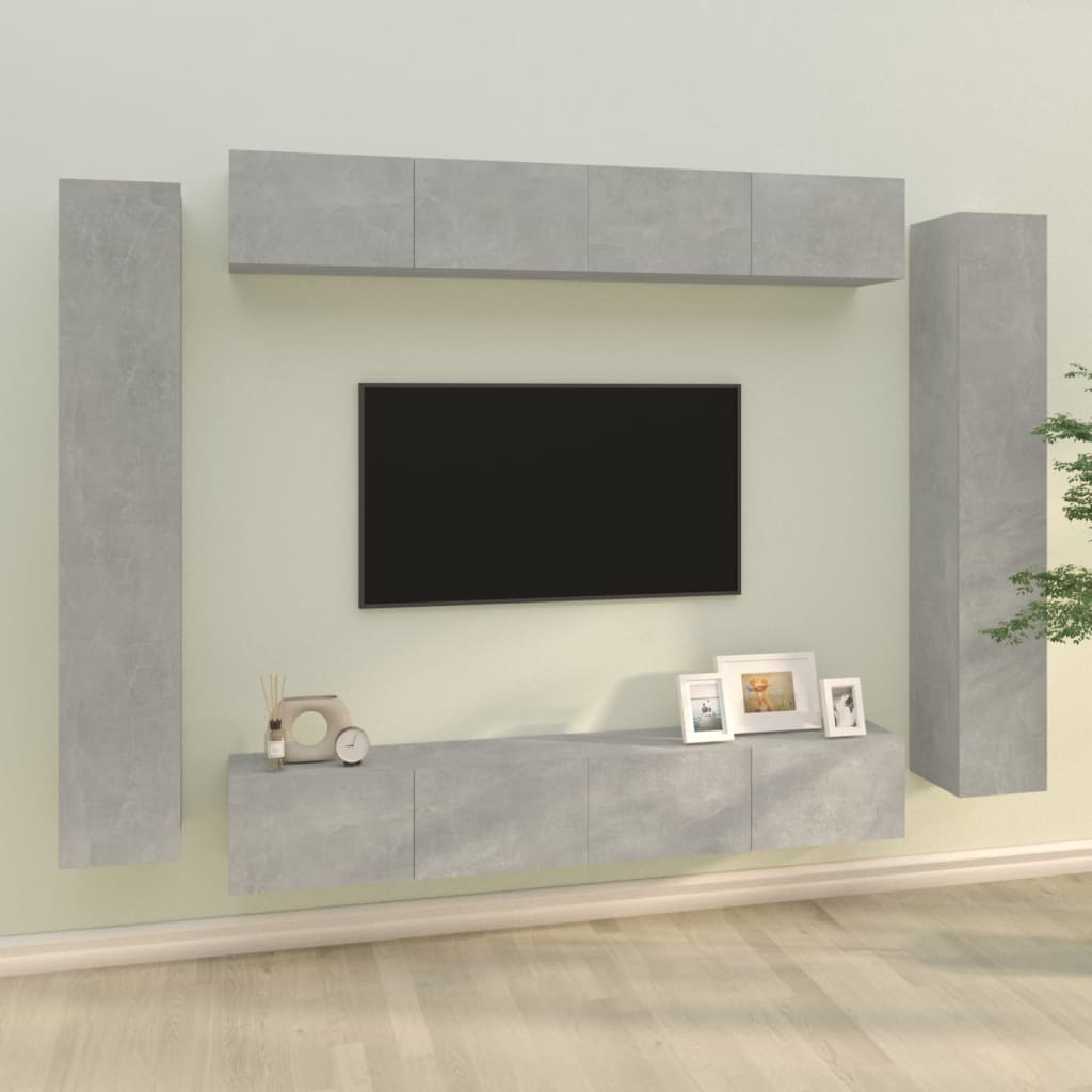 8 Piece Tv Cabinet Set Engineered Wood
