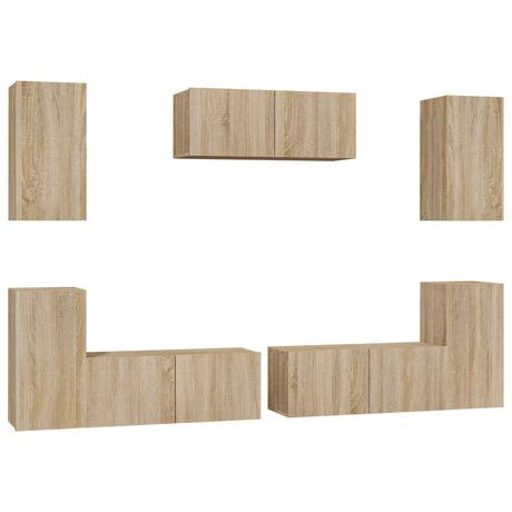 7 Piece Tv Cabinet Set Engineered Wood