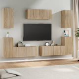 7 Piece Tv Cabinet Set Engineered Wood