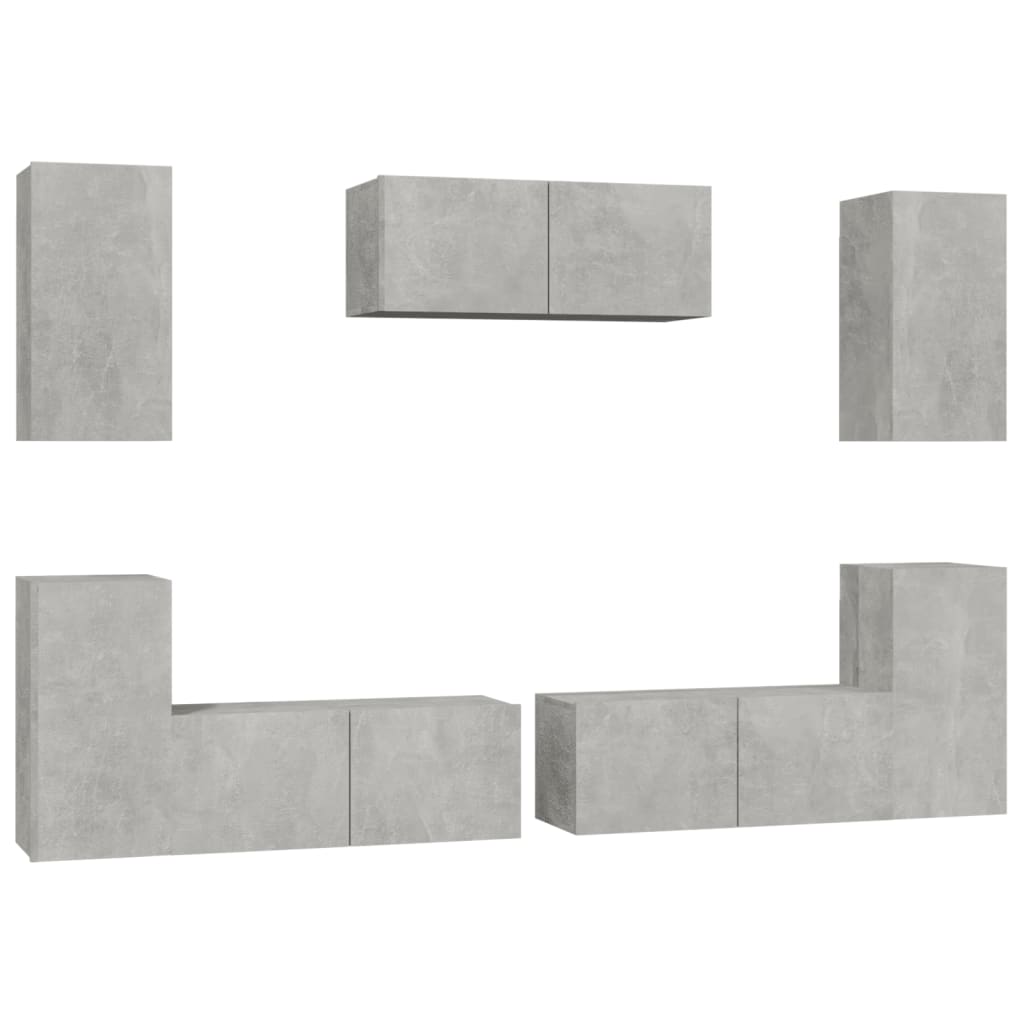 7 Piece Tv Cabinet Set Engineered Wood
