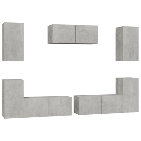 7 Piece Tv Cabinet Set Engineered Wood
