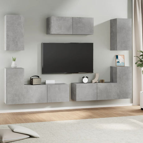 7 Piece Tv Cabinet Set Engineered Wood