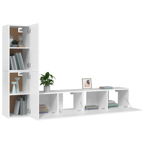 4 Piece Tv Cabinet Set Engineered Wood