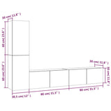 4 Piece Tv Cabinet Set Engineered Wood