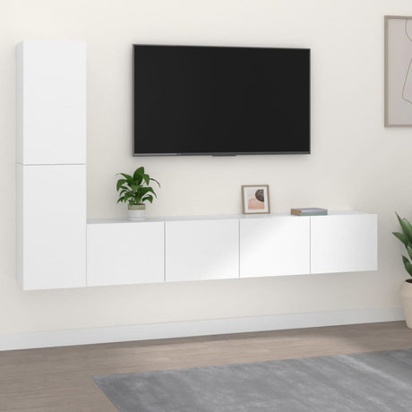 4 Piece Tv Cabinet Set Engineered Wood
