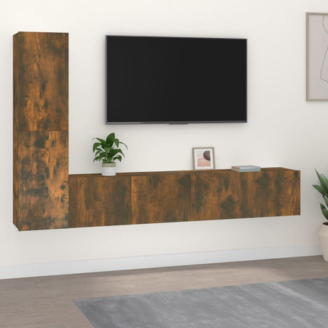 4 Piece Tv Cabinet Set Engineered Wood