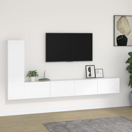 4 Piece Tv Cabinet Set Engineered Wood