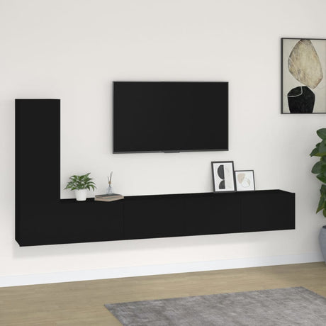 4 Piece Tv Cabinet Set Engineered Wood