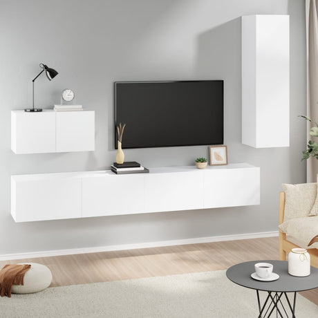 4 Piece Tv Cabinet Set Engineered Wood