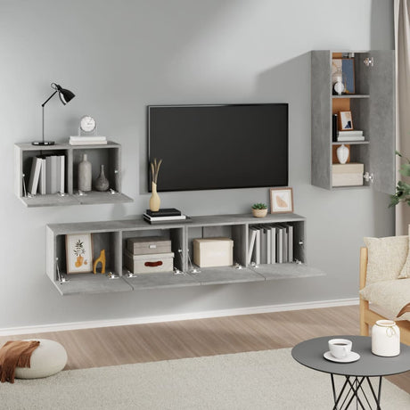 4 Piece Tv Cabinet Set Engineered Wood