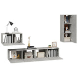 4 Piece Tv Cabinet Set Engineered Wood