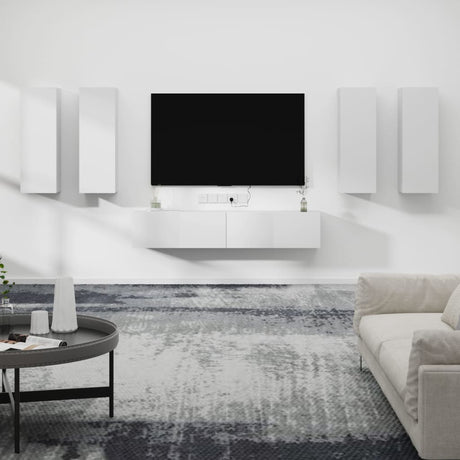 6 Piece Tv Cabinet Set Engineered Wood