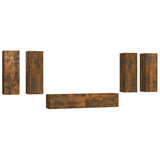 6 Piece TV Cabinet Set Smoked Oak Engineered Wood