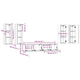 6 Piece TV Cabinet Set Smoked Oak Engineered Wood