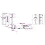 6 Piece Tv Cabinet Set Engineered Wood