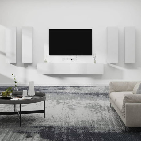 6 Piece Tv Cabinet Set Engineered Wood