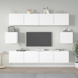 6 Piece Tv Cabinet Set Engineered Wood