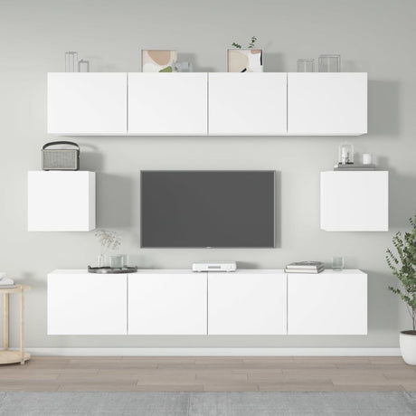 6 Piece Tv Cabinet Set Engineered Wood