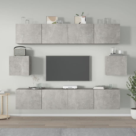 6 Piece Tv Cabinet Set Engineered Wood