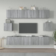 6 Piece Tv Cabinet Set Engineered Wood