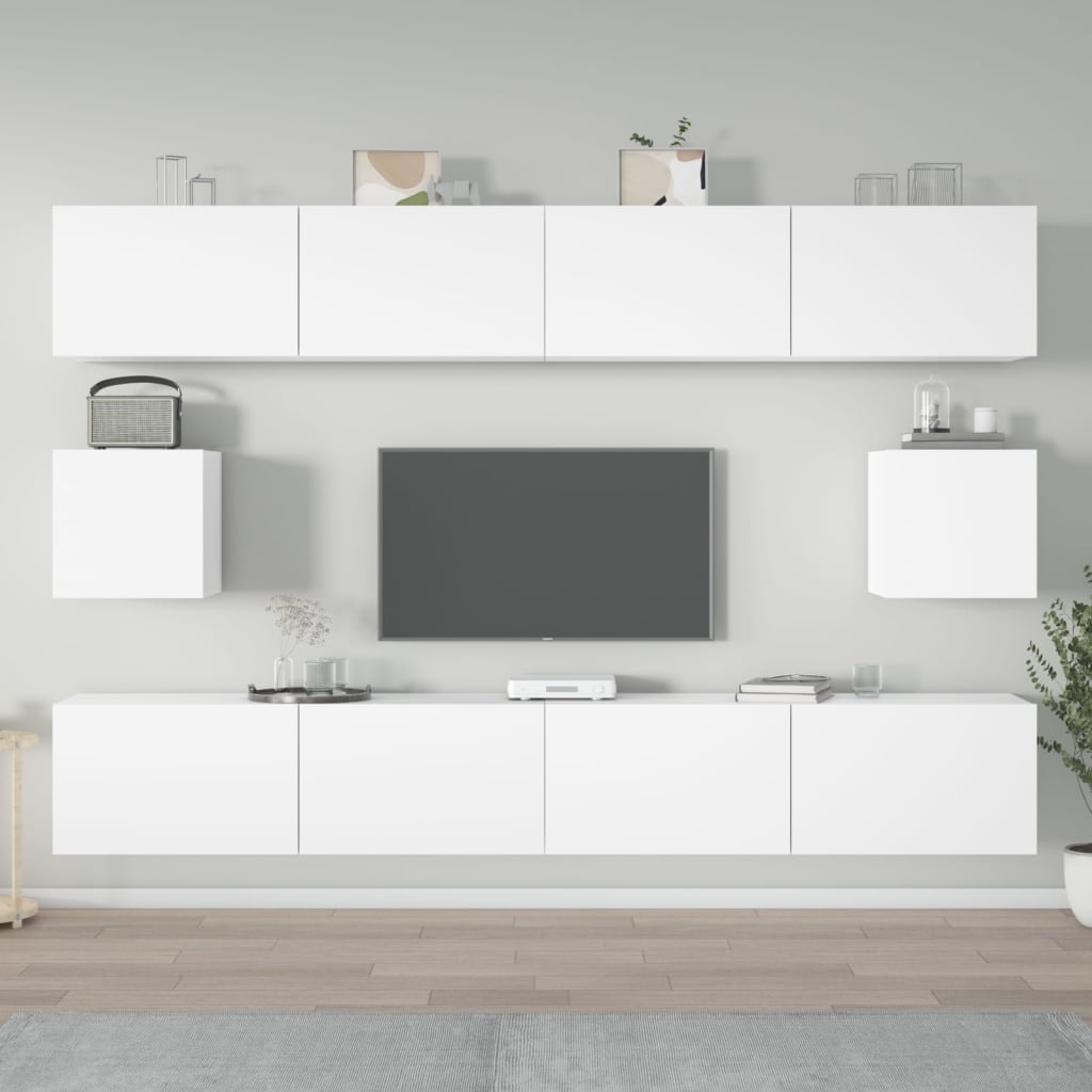 6 Piece Tv Cabinet Set Engineered Wood