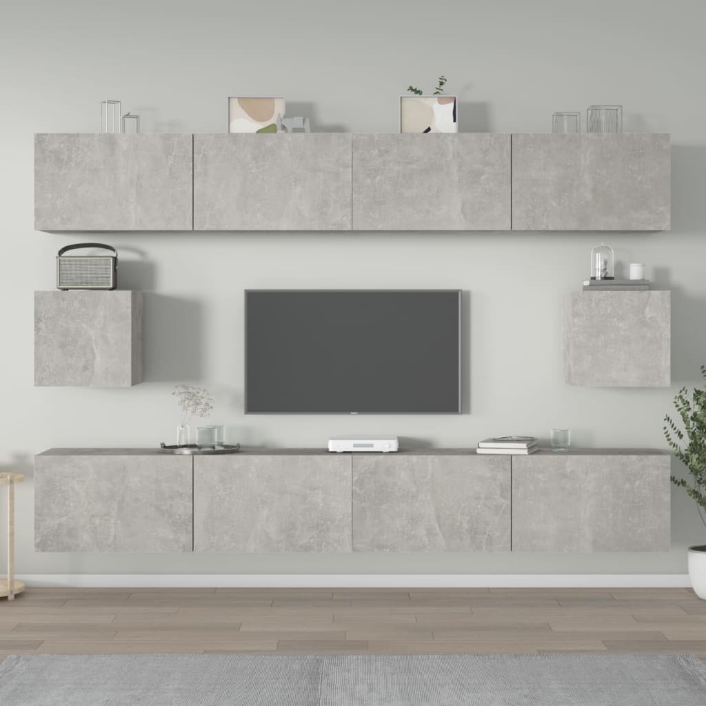 6 Piece Tv Cabinet Set Engineered Wood