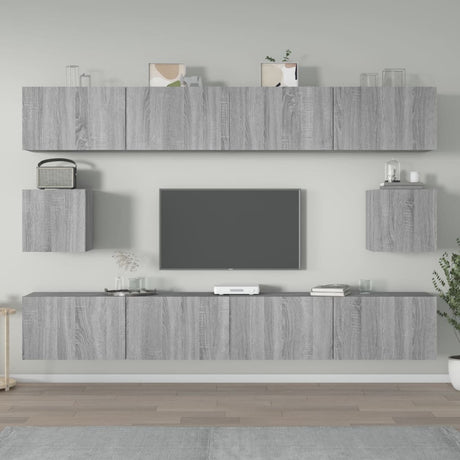6 Piece Tv Cabinet Set Engineered Wood