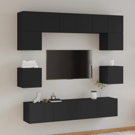 8 Piece Tv Cabinet Set Engineered Wood
