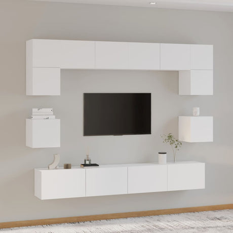 8 Piece Tv Cabinet Set Engineered Wood