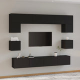 8 Piece Tv Cabinet Set Engineered Wood