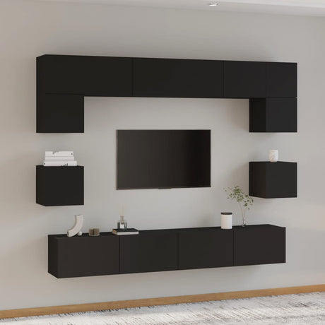 8 Piece Tv Cabinet Set Engineered Wood