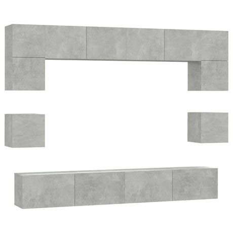 8 Piece Tv Cabinet Set Engineered Wood
