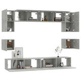 8 Piece Tv Cabinet Set Engineered Wood