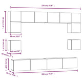 8 Piece Tv Cabinet Set Engineered Wood