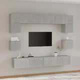 8 Piece Tv Cabinet Set Engineered Wood