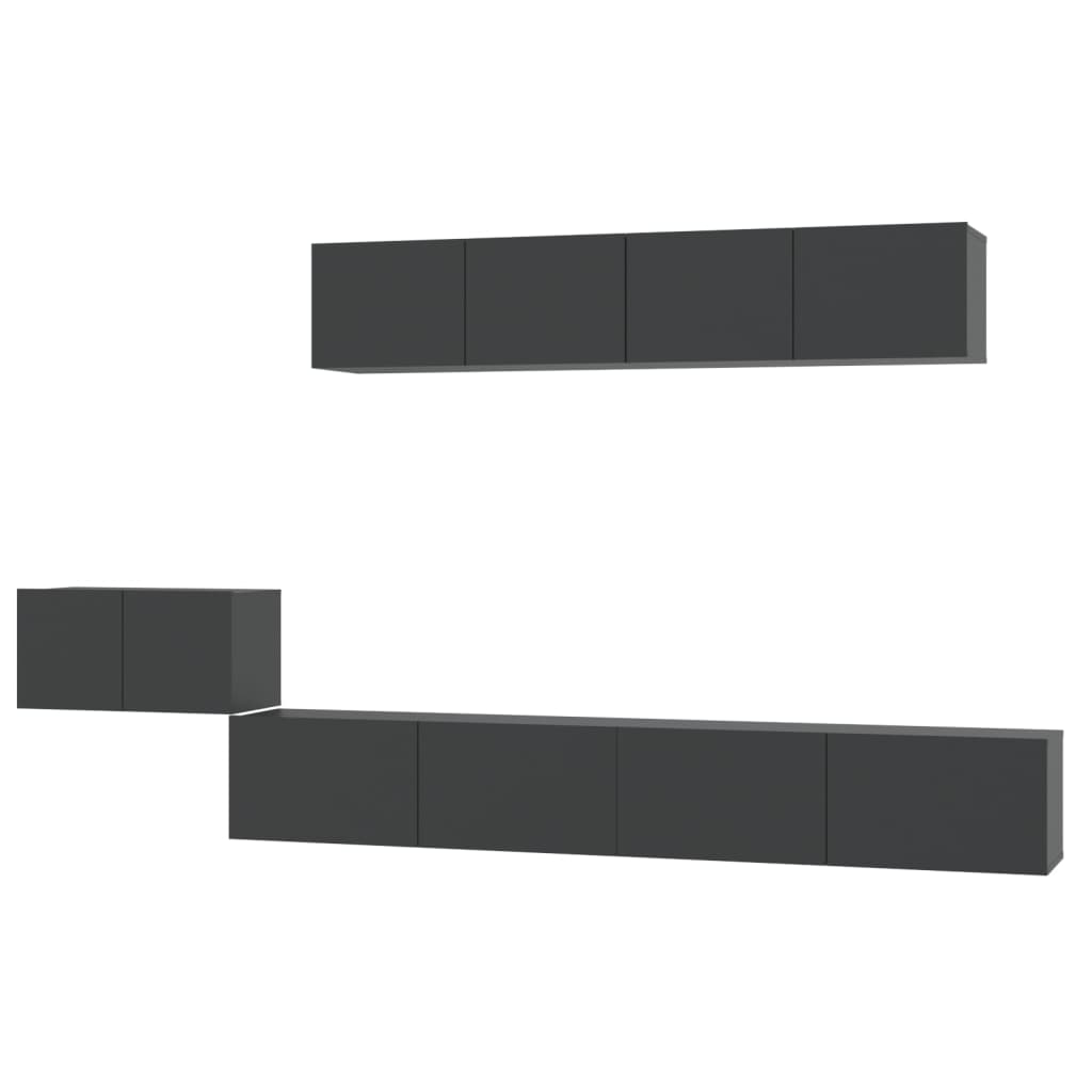 5 Piece Tv Cabinet Set Engineered Wood